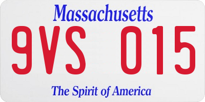MA license plate 9VS015