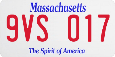 MA license plate 9VS017