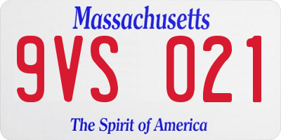 MA license plate 9VS021