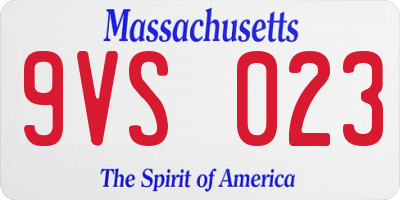 MA license plate 9VS023