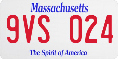 MA license plate 9VS024