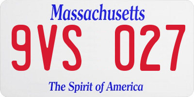 MA license plate 9VS027