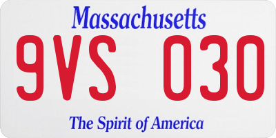 MA license plate 9VS030