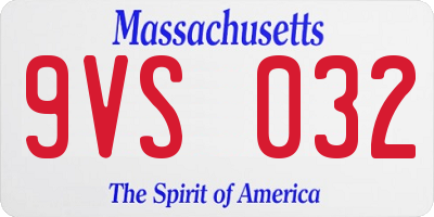 MA license plate 9VS032