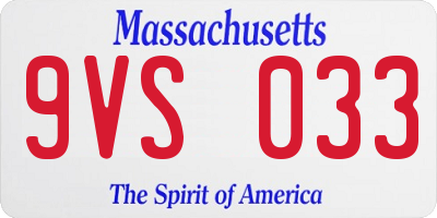 MA license plate 9VS033