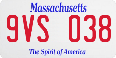 MA license plate 9VS038