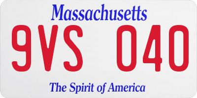 MA license plate 9VS040