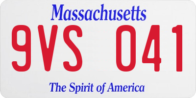 MA license plate 9VS041