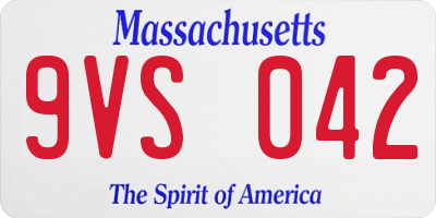 MA license plate 9VS042