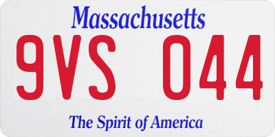 MA license plate 9VS044