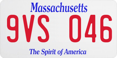 MA license plate 9VS046