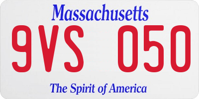 MA license plate 9VS050