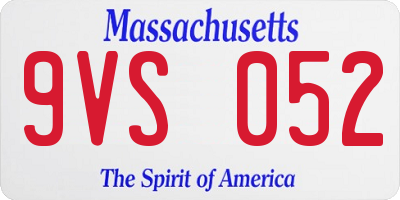MA license plate 9VS052