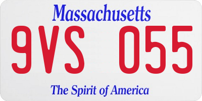 MA license plate 9VS055