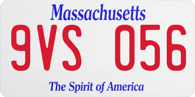 MA license plate 9VS056