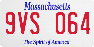 MA license plate 9VS064