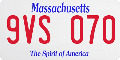 MA license plate 9VS070