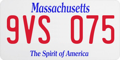 MA license plate 9VS075