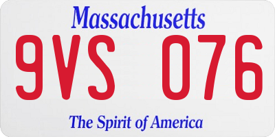 MA license plate 9VS076