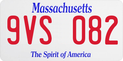 MA license plate 9VS082