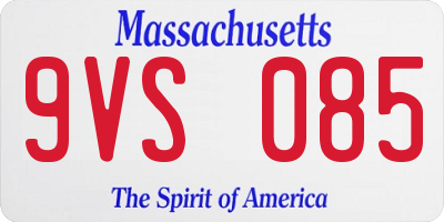 MA license plate 9VS085
