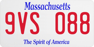 MA license plate 9VS088