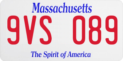 MA license plate 9VS089