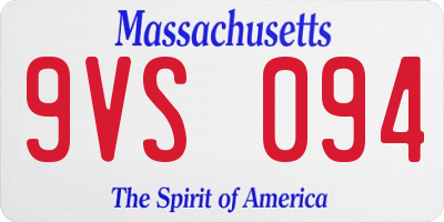 MA license plate 9VS094