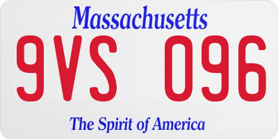 MA license plate 9VS096