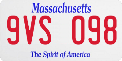 MA license plate 9VS098