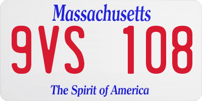 MA license plate 9VS108