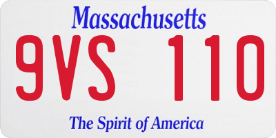 MA license plate 9VS110