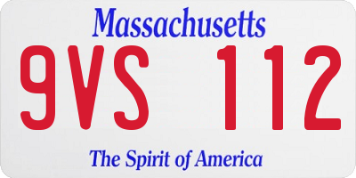 MA license plate 9VS112