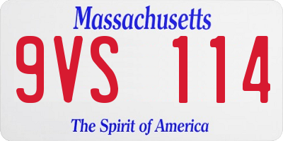 MA license plate 9VS114