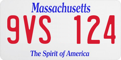 MA license plate 9VS124