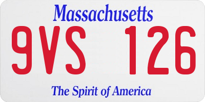 MA license plate 9VS126