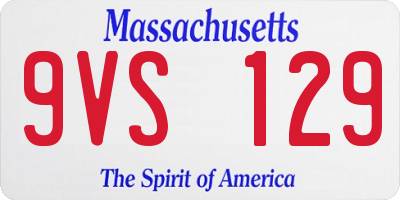MA license plate 9VS129