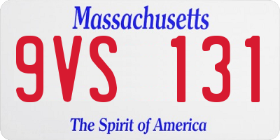 MA license plate 9VS131