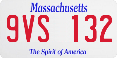 MA license plate 9VS132