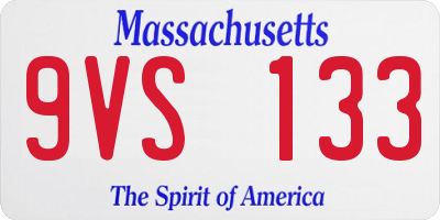 MA license plate 9VS133