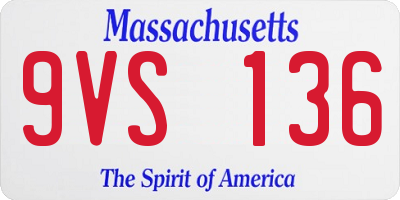 MA license plate 9VS136