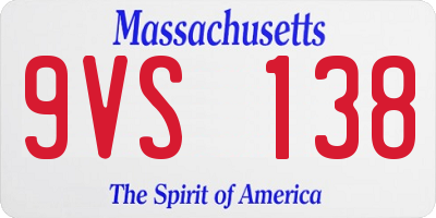 MA license plate 9VS138