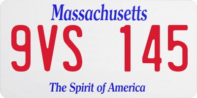 MA license plate 9VS145