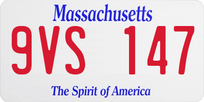 MA license plate 9VS147