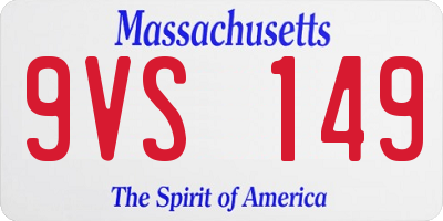 MA license plate 9VS149