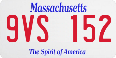 MA license plate 9VS152