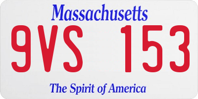 MA license plate 9VS153