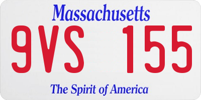 MA license plate 9VS155