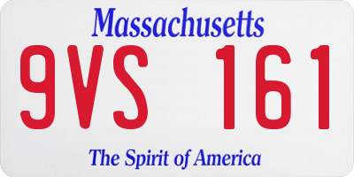 MA license plate 9VS161