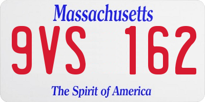 MA license plate 9VS162
